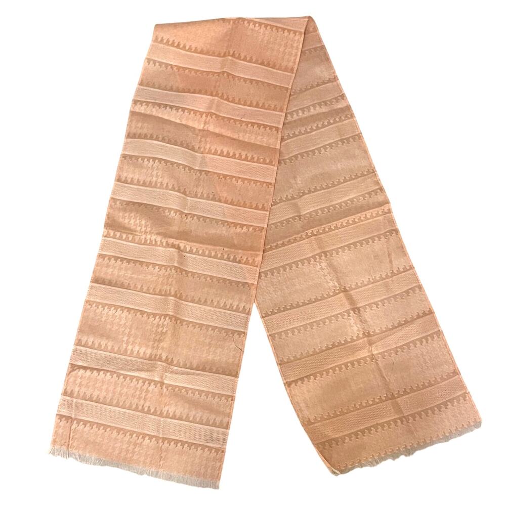 Oscar De La Renta 100% Cotton Scarf - Light Pink - 9" x 54" Made in Japan